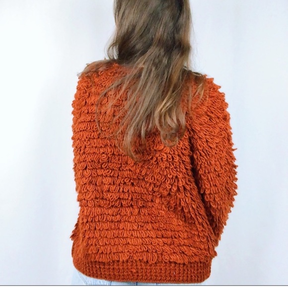 Universal Thread | Rust Shaggy Cardigan Crochet Target Oversized Open Front XS - Picture 4 of 13